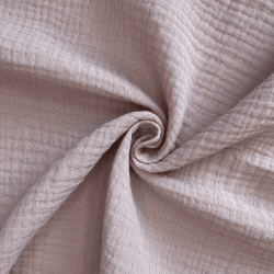 Ткань Муслин Жатый, цвет Пыльно-Розовый (на отрез)  в Абакане