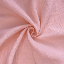 Ткань Муслин Жатый,  Нежно-Розовый   в Абакане