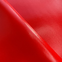 Ткань ПВХ 600 гр/м2 плотная, Красный (Ширина 150см), на отрез  в Абакане