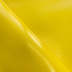 Ткань ПВХ 600 гр/м2 плотная, Жёлтый (Ширина 150см), на отрез  в Абакане