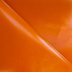 Тентовый материал ПВХ 450 гр/м2, Оранжевый (Ширина 160см), на отрез  в Абакане, 450 г/м2, 699 руб